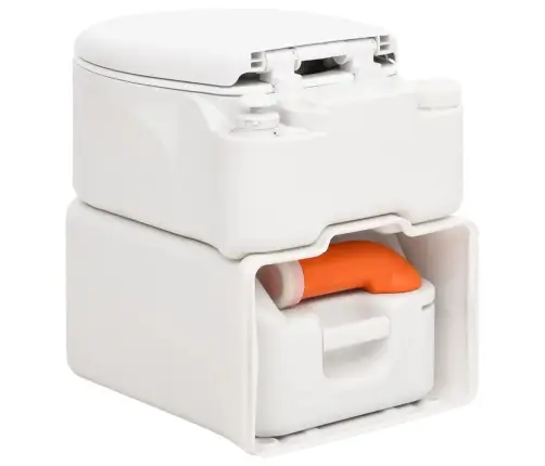 Integruotas Stovyklavimo Tualetas, Baltas, 24+17L, Hdpe/Emalis