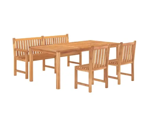 Sodo Valgomojo Baldų Komplektas, 4 Dalių, Tikmedžio Masyvas