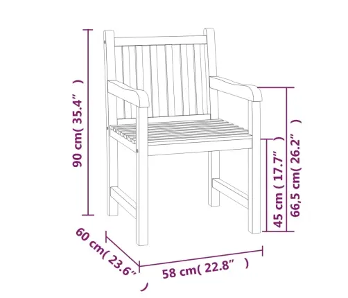 Sodo Valgomojo Baldų Komplektas, 5 Dalių, Tikmedžio Masyvas