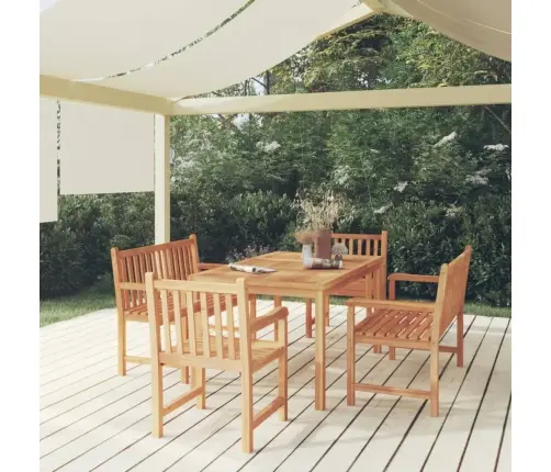 Sodo Valgomojo Baldų Komplektas, 5 Dalių, Tikmedžio Masyvas