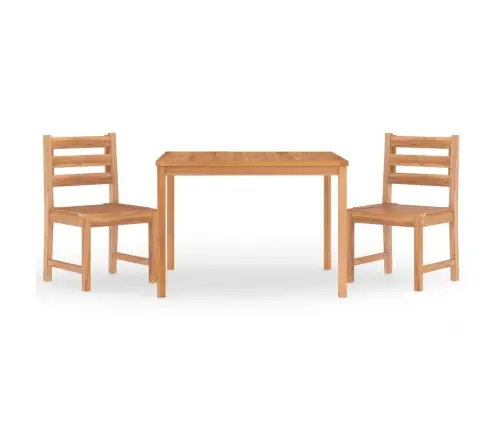 Sodo Valgomojo Baldų Komplektas, 3 Dalių, Tikmedžio Masyvas