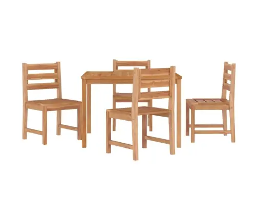 Sodo Valgomojo Baldų Komplektas, 5 Dalių, Tikmedžio Masyvas