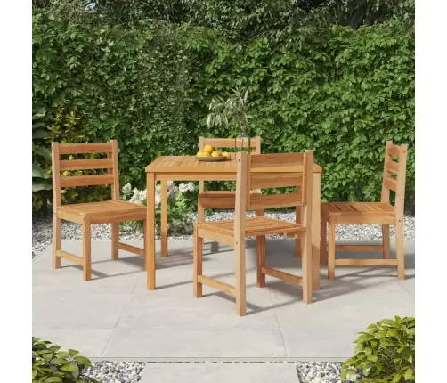 Sodo Valgomojo Baldų Komplektas, 5 Dalių, Tikmedžio Masyvas