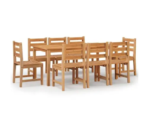 9-Daļīgs Dārza Mēbeļu Komplekts, Masīvs Tīkkoks Vidaxl