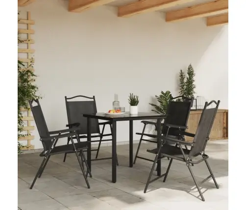 Saliekami Dārza Krēsli, 4 Gab., Pelēki, Tērauds Un Tekstilēns Vidaxl