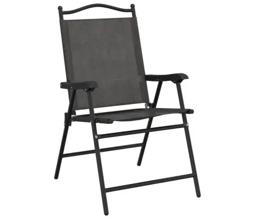 Saliekami Dārza Krēsli, 4 Gab., Pelēki, Tērauds Un Tekstilēns Vidaxl