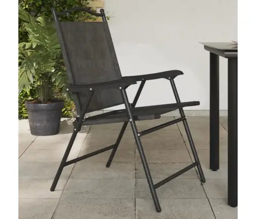 Saliekami Dārza Krēsli, 4 Gab., Pelēki, Tērauds Un Tekstilēns Vidaxl