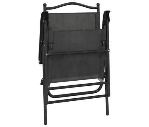 Saliekami Dārza Krēsli, 8 Gab., Pelēki, Tērauds Un Tekstilēns Vidaxl