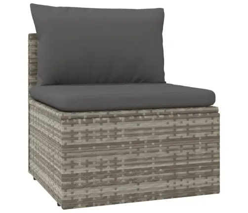 5-Daļīgs Dārza Atpūtas Mēbeļu Komplekts Ar Matračiem, Pelēks Pe Vidaxl