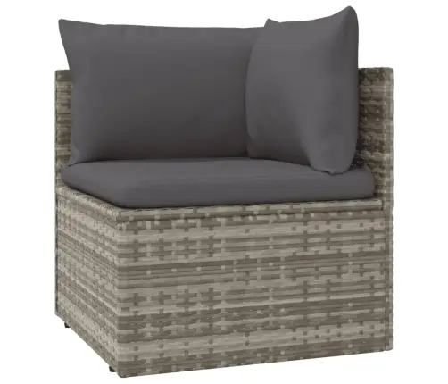 5-Daļīgs Dārza Atpūtas Mēbeļu Komplekts Ar Matračiem, Pelēks Pe Vidaxl