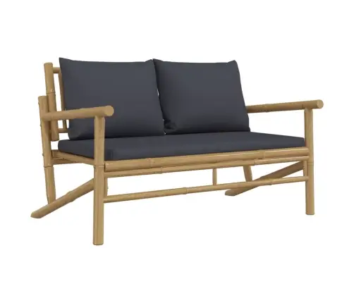 Sodo Komplektas Su Pilkomis Pagalvėlėmis, 4 Dalių, Bambukas