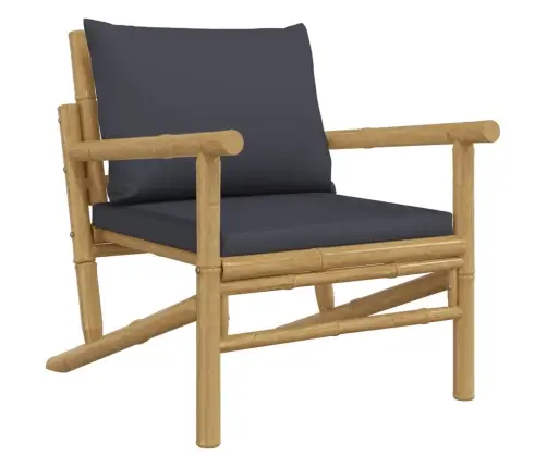 Sodo Komplektas Su Pilkomis Pagalvėlėmis, 4 Dalių, Bambukas