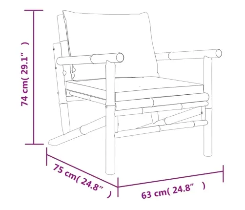 Sodo Komplektas Su Pilkomis Pagalvėlėmis, 4 Dalių, Bambukas
