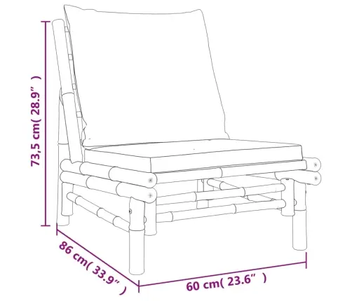 4-Daļīgs Dārza Atpūtas Mēbeļu Komplekts Ar Matračiem, Bambuss Vidaxl