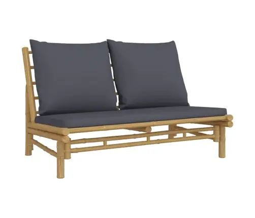 3-Daļīgs Dārza Atpūtas Mēbeļu Komplekts Ar Matračiem, Bambuss Vidaxl