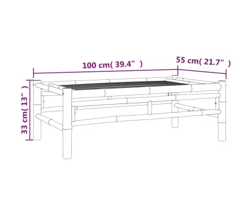 3-Daļīgs Dārza Atpūtas Mēbeļu Komplekts Ar Matračiem, Bambuss Vidaxl
