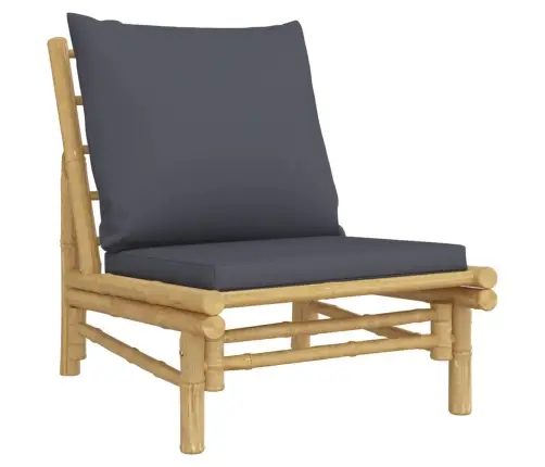 Sodo Komplektas Su Pilkomis Pagalvėlėmis, 3 Dalių, Bambukas