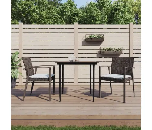 Dārza Krēsli Ar Matračiem, 2 Gb., 56,5X57X83 Cm, Pe Rotangpalma Vidaxl