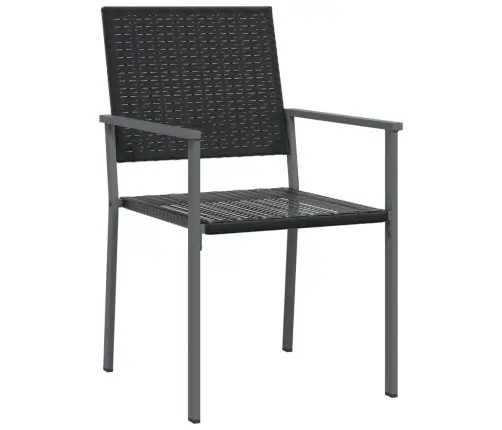 Sodo Kėdės Su Pagalvėmis, 2Vnt., Juodos, 54X62,5X89cm Ratanas