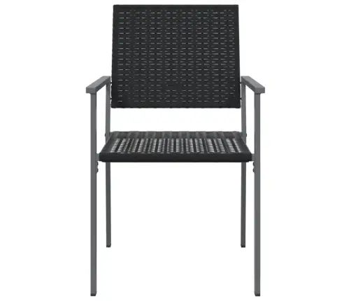 Sodo Kėdės Su Pagalvėmis, 2Vnt., Juodos, 54X62,5X89cm Ratanas