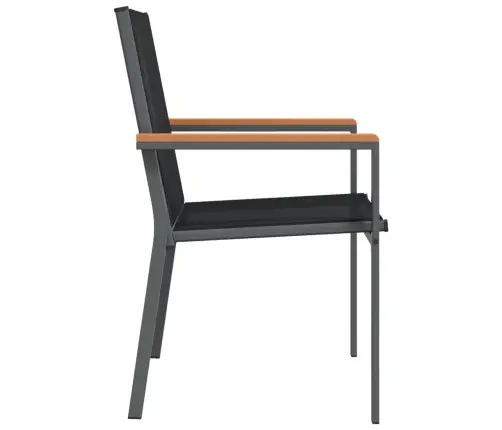 Dārza Krēsli, 2 Gb, 55X61,5X90 Cm, Tekstilēns Un Tērauds, Melni Vidaxl