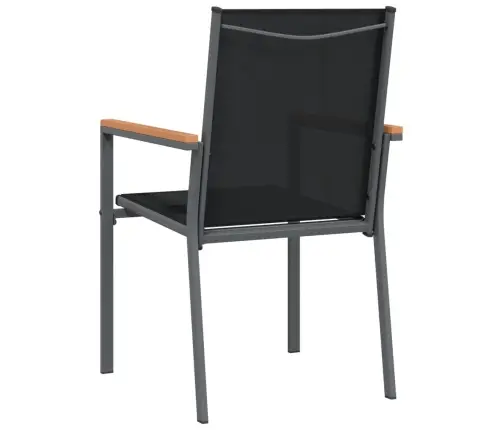 Dārza Krēsli, 2 Gb, 55X61,5X90 Cm, Tekstilēns Un Tērauds, Melni Vidaxl