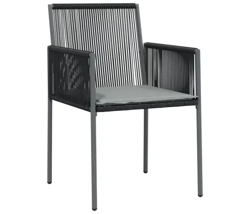 Kėdės Su Pagalvėmis, 2Vnt., Juodos, 54X60,5X83,5cm Ratanas