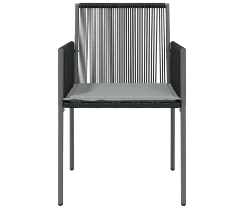 Kėdės Su Pagalvėmis, 2Vnt., Juodos, 54X60,5X83,5cm Ratanas