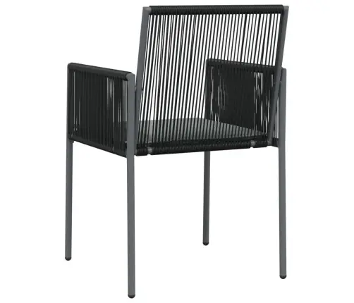 Kėdės Su Pagalvėmis, 2Vnt., Juodos, 54X60,5X83,5cm Ratanas