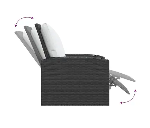 Dārza Krēsls Ar Matračiem, Melna Pe Rotangpalma Vidaxl