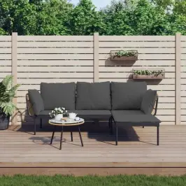 3-Daļīgs Dārza Atpūtas Mēbeļu Komplekts, Pelēka Pe Rotangpalma Vidaxl