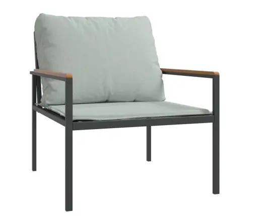 3-Daļīgs Dārza Atpūtas Mēbeļu Komplekts Ar Matračiem, Tērauds Vidaxl