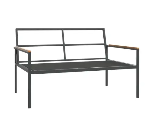 3-Daļīgs Dārza Atpūtas Mēbeļu Komplekts Ar Matračiem, Tērauds Vidaxl