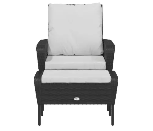 Dārza Krēsls Ar Soliņu, Melna Pe Rotangpalma Vidaxl