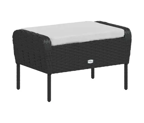 Dārza Krēsls Ar Soliņu, Melna Pe Rotangpalma Vidaxl