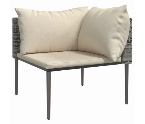 Dārza Stūra Dīvāni Ar Spilveniem, 2 Gab., Pelēka Pe Rotangpalma Vidaxl