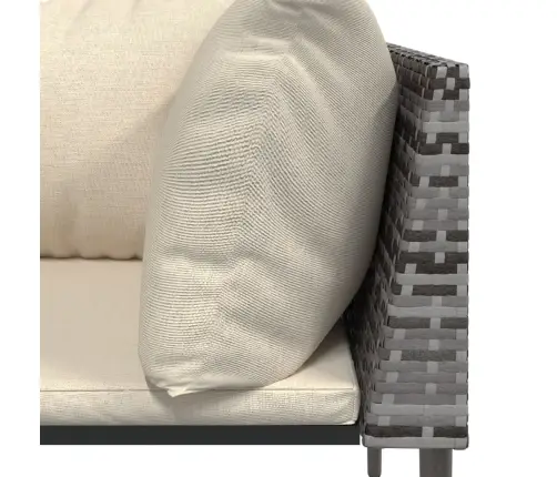 Dārza Stūra Dīvāni Ar Spilveniem, 2 Gab., Pelēka Pe Rotangpalma Vidaxl