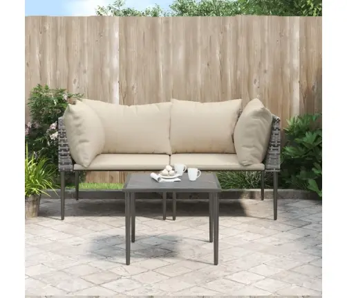 3-Daļīgs Dārza Atpūtas Mēbeļu Komplekts, Pelēka Pe Rotangpalma Vidaxl