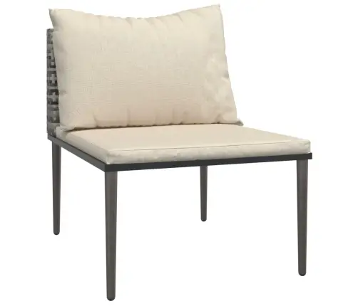 3-Osaline Aiamööbli Komplekt Patjadega, Hall, Polürotang