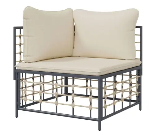 Dārza Stūra Dīvāns Ar Spilveniem, Bēša Pe Rotangpalma Vidaxl