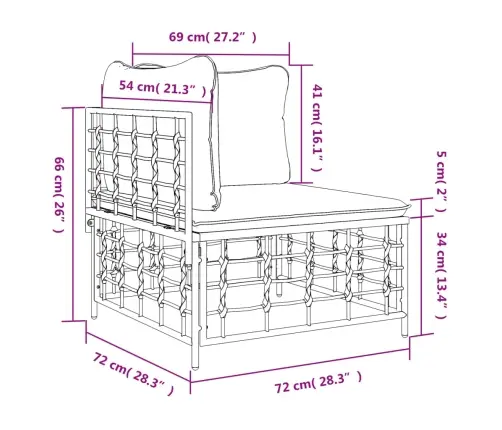 Kampinė Sodo Sofos Dalis Su Pilkomis Pagalvėlėmis, Poliratanas