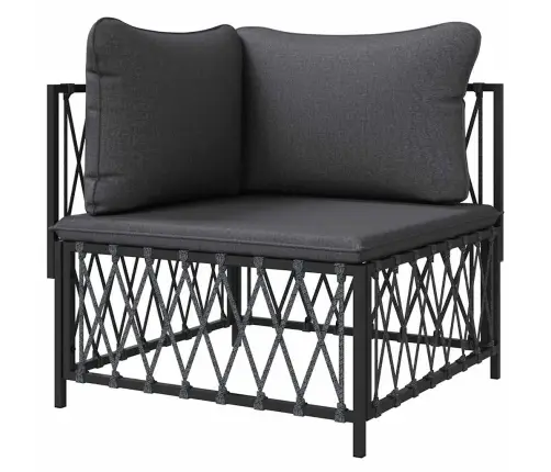 Dārza Stūra Dīvāns Ar Pelēkiem Matračiem, Austs Audums Vidaxl