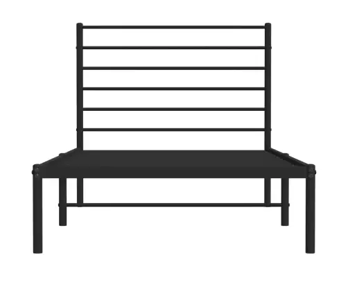 Gultas Rāmis Ar Galvgali, Melns Metāls, 75X190 Cm Vidaxl