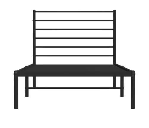 Gultas Rāmis Ar Galvgali, Melns Metāls, 90X190 Cm Vidaxl