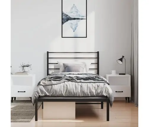 Metalinis Lovos Rėmas Su Galvūgaliu, Juodos Spalvos, 100X200Cm