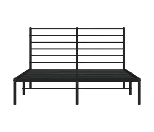 Gultas Rāmis Ar Galvgali, Melns Metāls, 120X200 Cm Vidaxl
