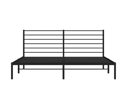 Gultas Rāmis Ar Galvgali, Melns Metāls, 183X213 Cm Vidaxl
