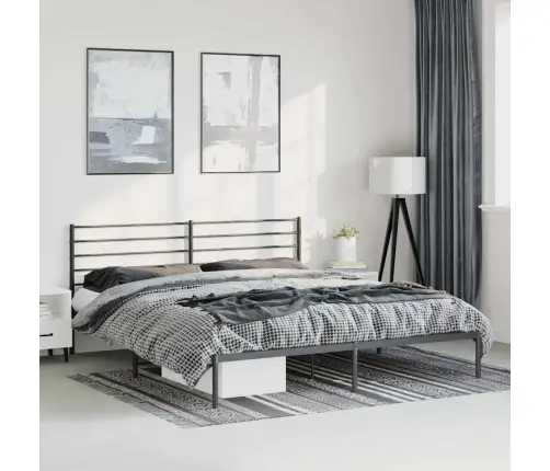 Gultas Rāmis Ar Galvgali, Melns Metāls, 183X213 Cm Vidaxl