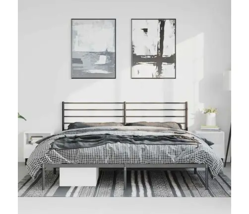 Gultas Rāmis Ar Galvgali, Melns Metāls, 193X203 Cm Vidaxl