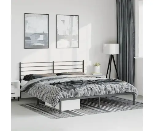Gultas Rāmis Ar Galvgali, Melns Metāls, 193X203 Cm Vidaxl